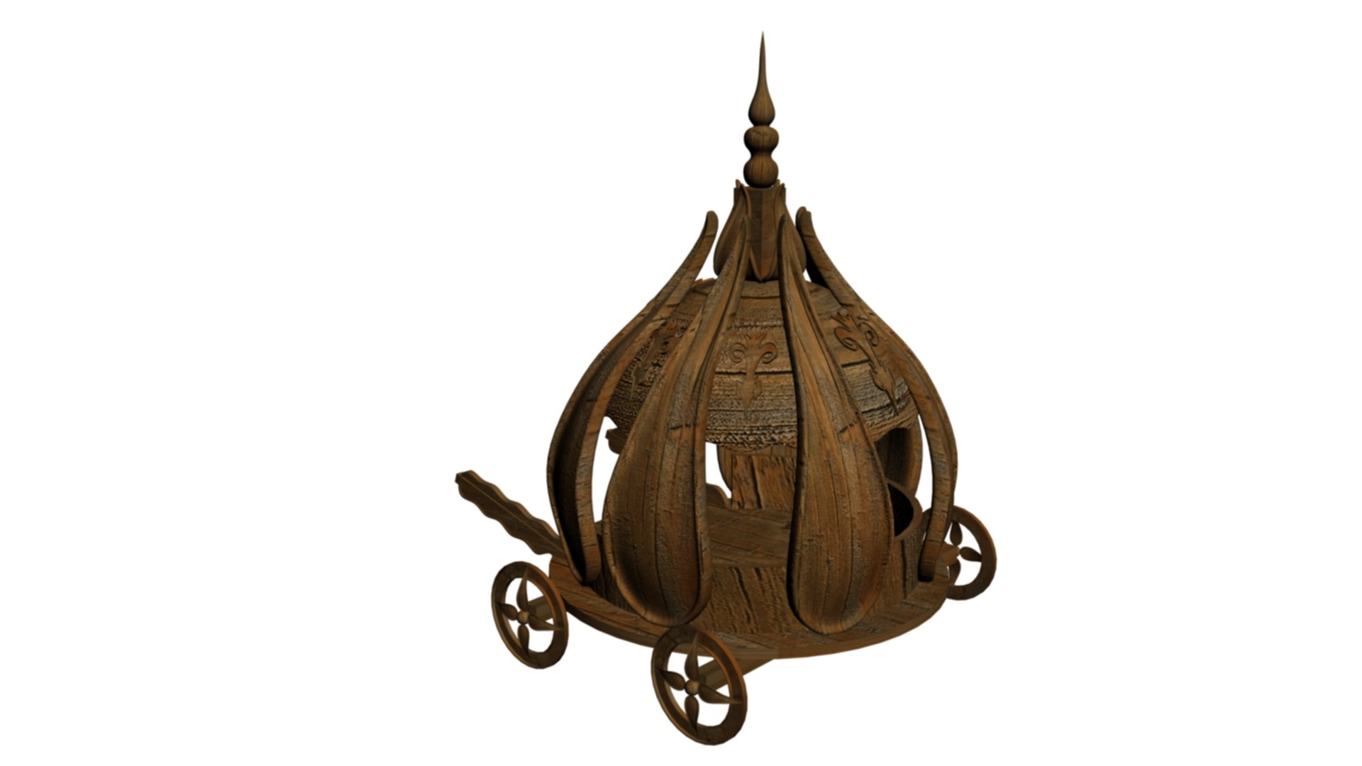 3D Crown Shaped Wooden Horse Carriage Buggy Model - TurboSquid 2239955