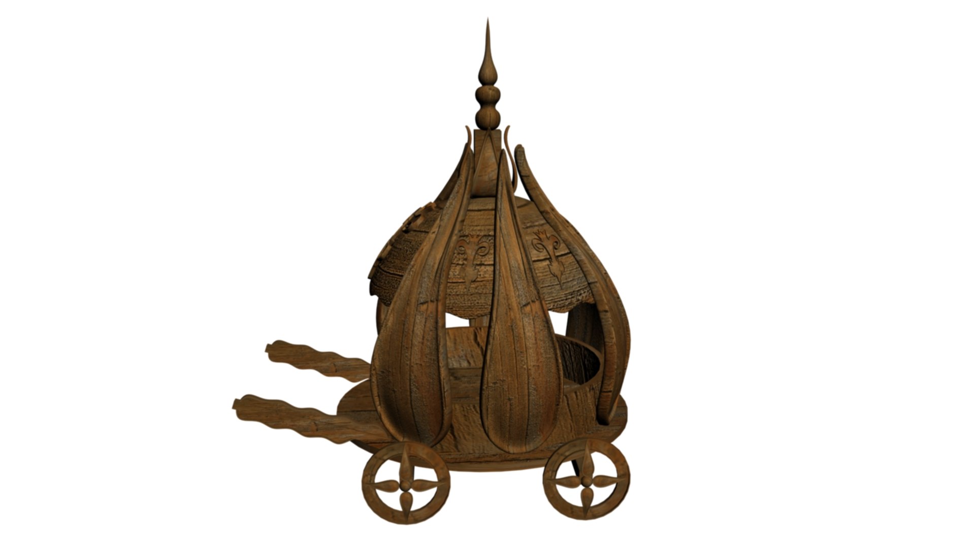 3D Crown Shaped Wooden Horse Carriage Buggy Model - TurboSquid 2239955