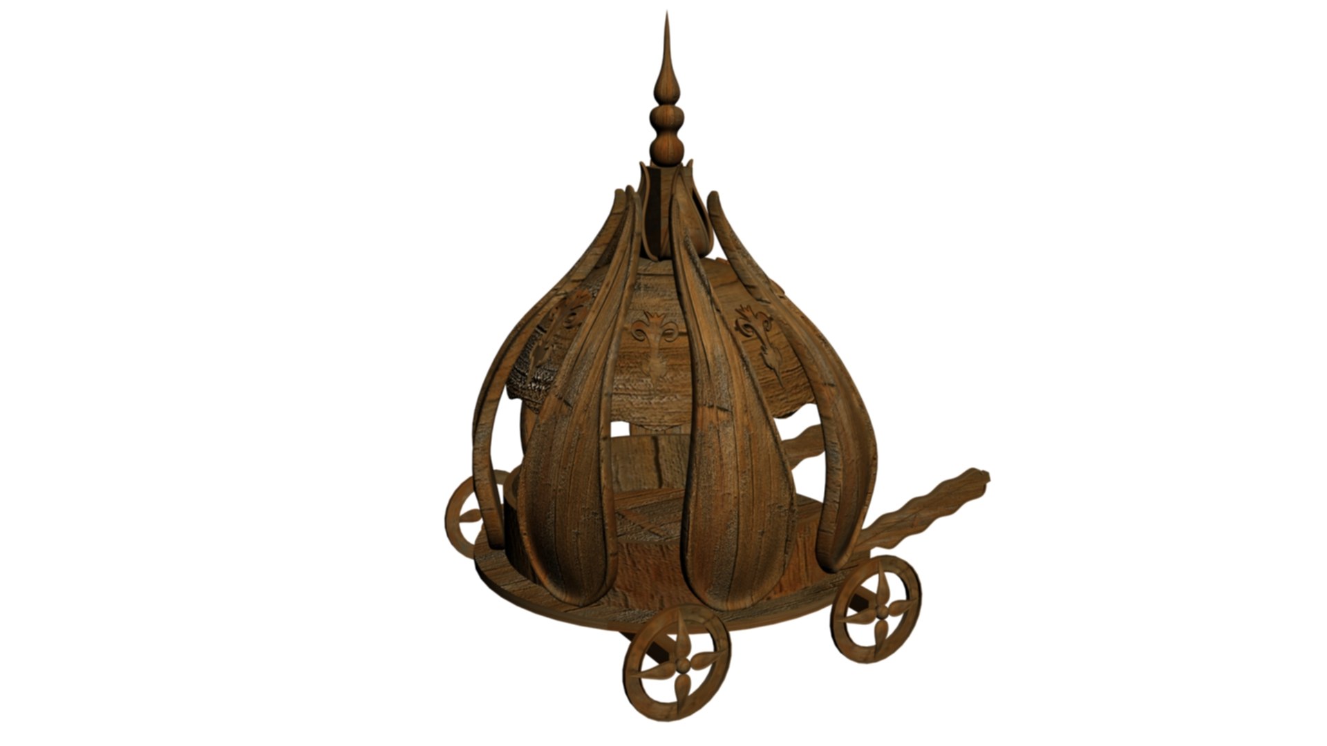 3D Crown Shaped Wooden Horse Carriage Buggy Model - TurboSquid 2239955
