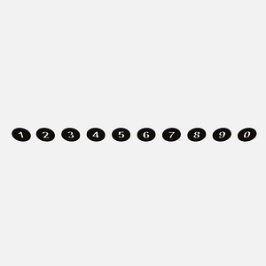 3D model Collection of round numbers black