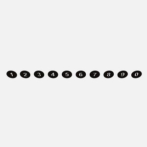Collection of round numbers black
