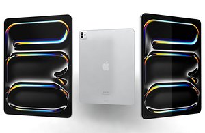 3D Apple iPad Pro 13 2024 Silver Low Poly model