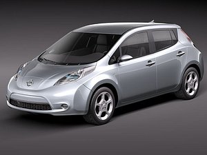 nissan leaf 2011 3d model