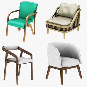 Chair Collection 4 in 1 3D model