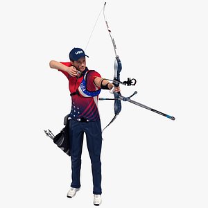 Male Olympic Archery Animated HQ 3D model