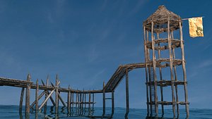 3D prehistoric watch tower model