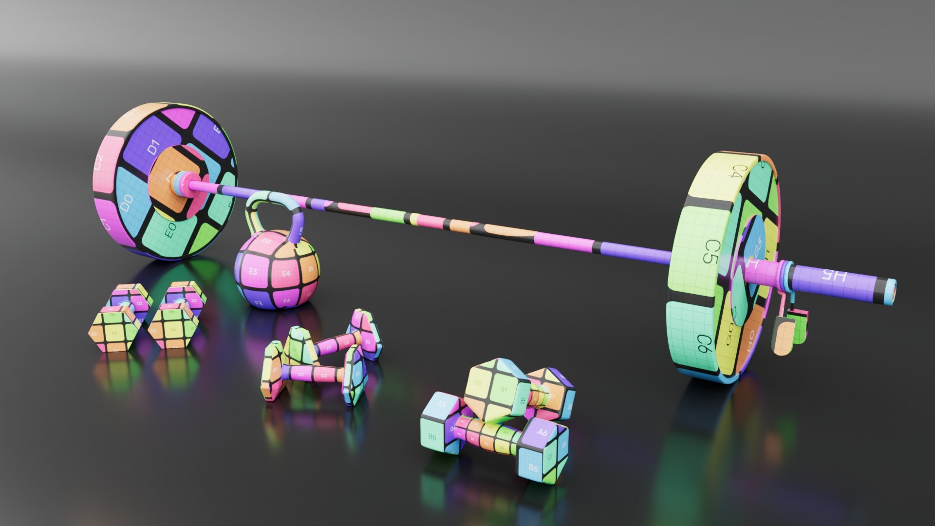 3D Model Gym Equipment Pack - TurboSquid 2351471