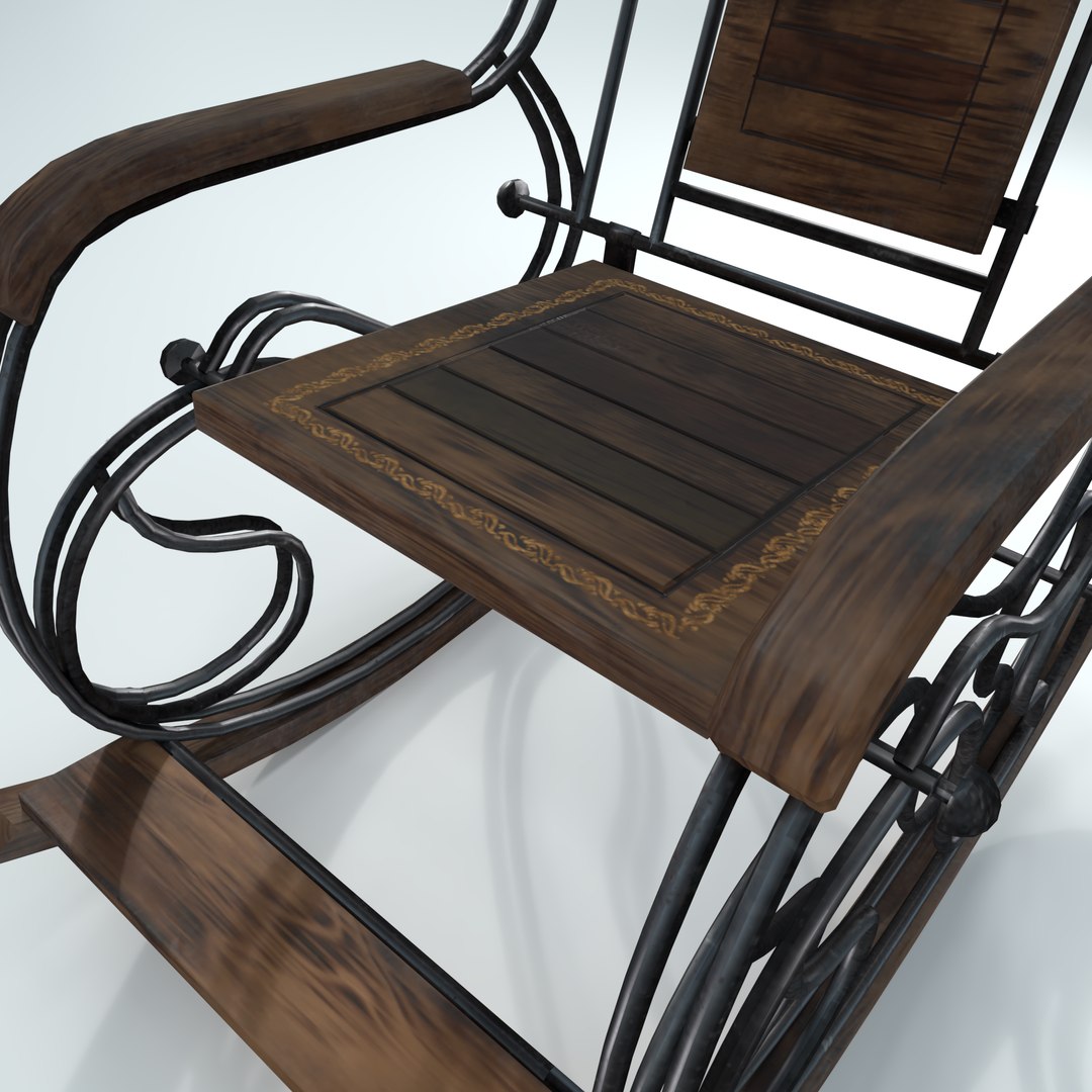 3D Model Hardwood Rocking Chair Wood - TurboSquid 1553455