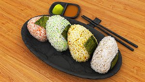 Onigiri Japanese Rice Balls model