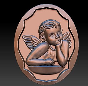 3D angel print pendant