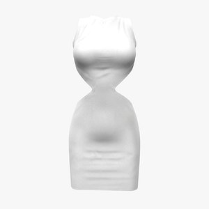 3D model White Bare Back Dress