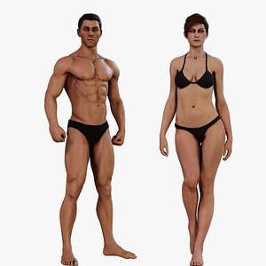 3D Male Female Rig model