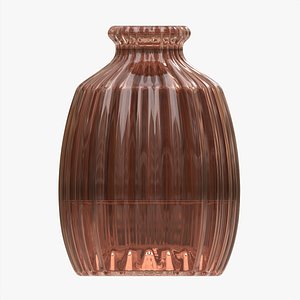 3D Decorative fluted glass vase