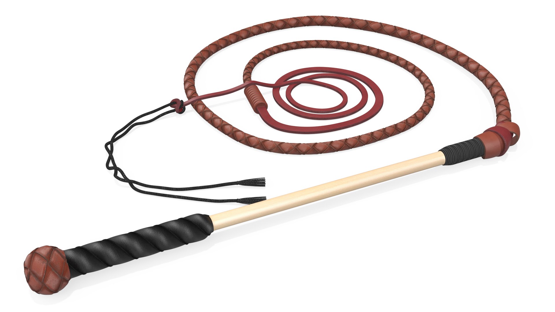 3D Braided Leather Bullwhip Coiled Brown Model - TurboSquid 2211442