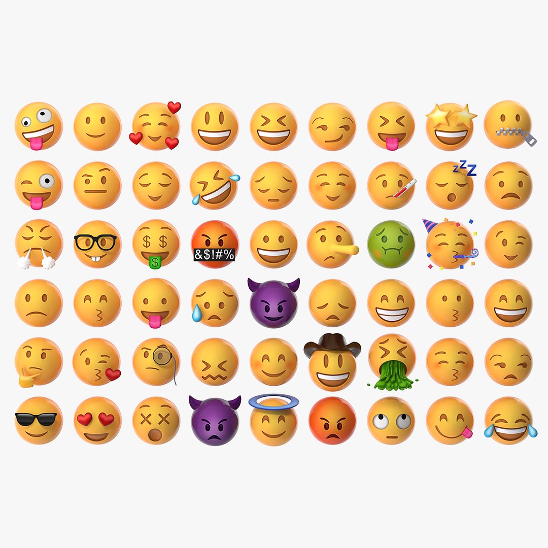 Emoji Pack 3D model preview