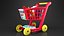 children shopping cart grocery 3D model
