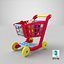 children shopping cart grocery 3D model
