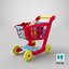 children shopping cart grocery 3D model