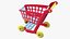 children shopping cart grocery 3D model