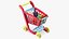 children shopping cart grocery 3D model