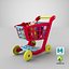 children shopping cart grocery 3D model