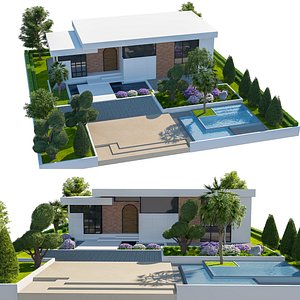 ArchViz Ready Modern House Exterior Asset