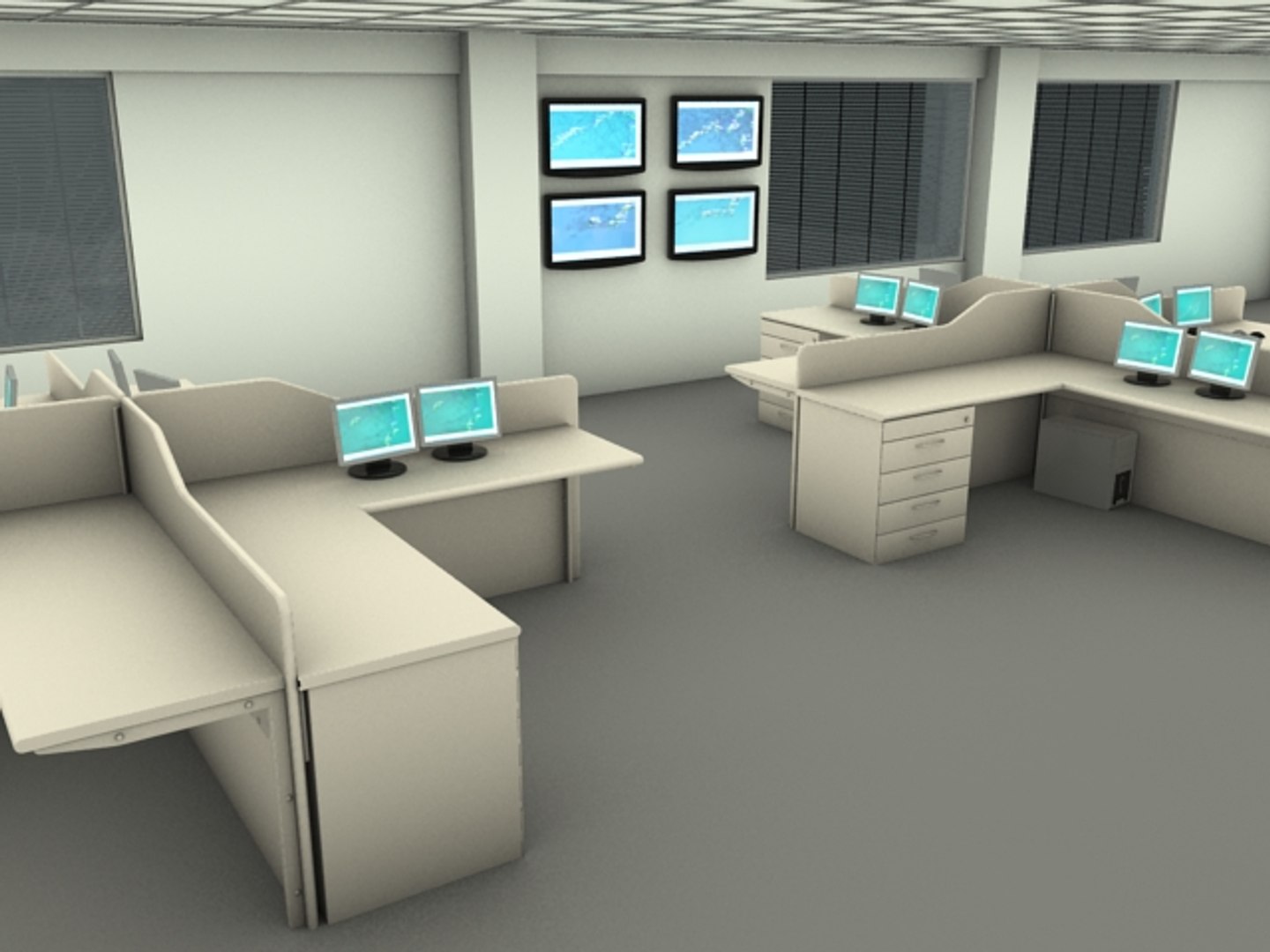 3d Office Work Model