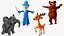 Cartoon Rigged Characters Collection