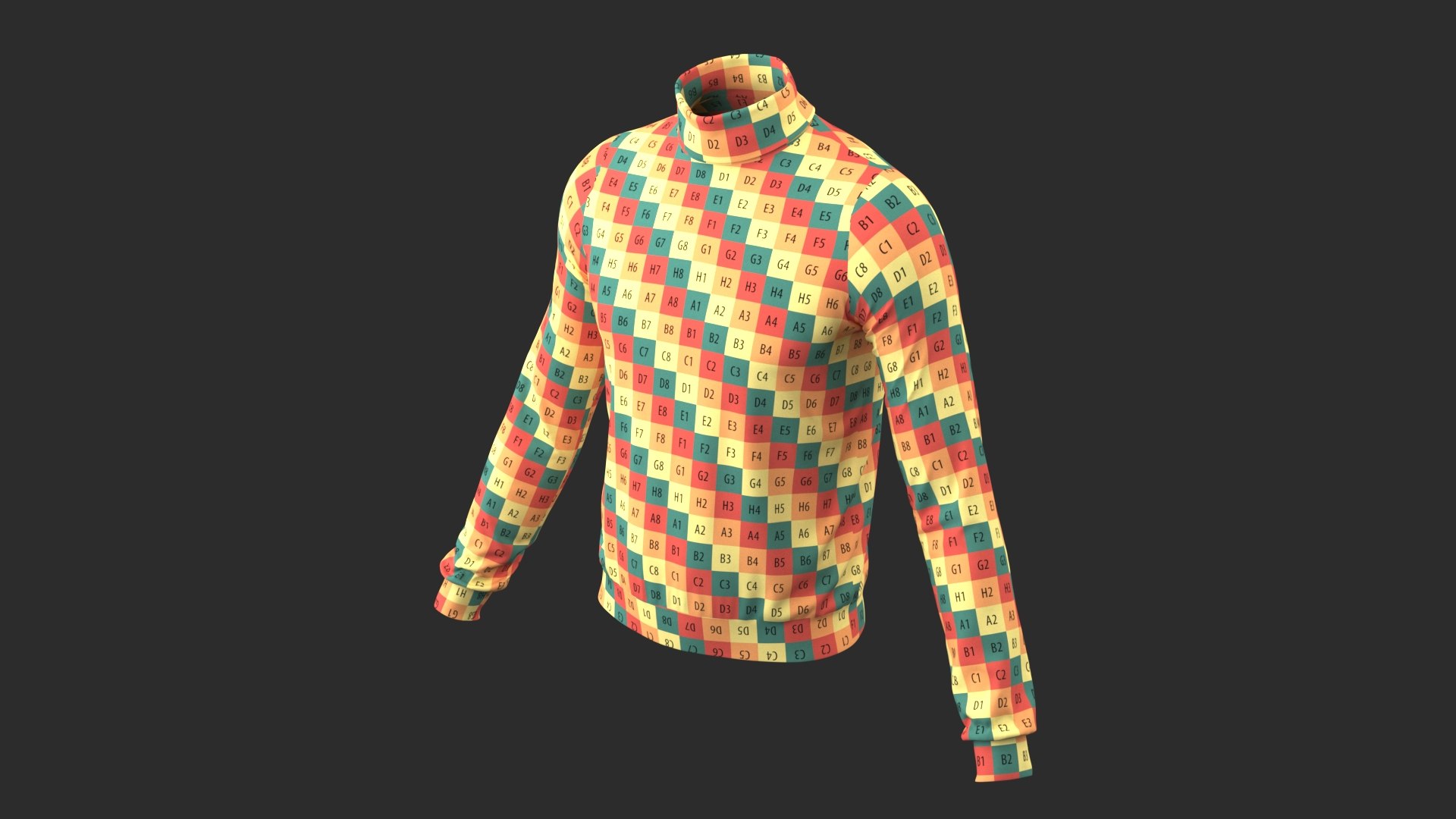 3D Turtleneck Sweater Model - TurboSquid 2140381