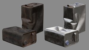 Crushed Paint Can Rectangular 02 3D model