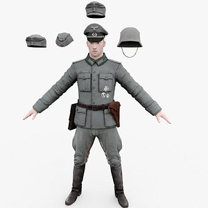 3D German soldiers officer