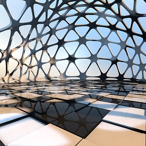 designs futuristic interior space 3D model