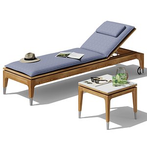 Lounger Palmas and table Alghero with decor set