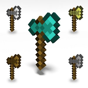 3D model minecraft axe