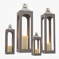 Caleb Handcrafted Metal Outdoor Lantern Gray