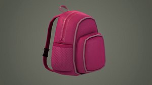 3D model backpack equipment metaverse pack schoolbag student