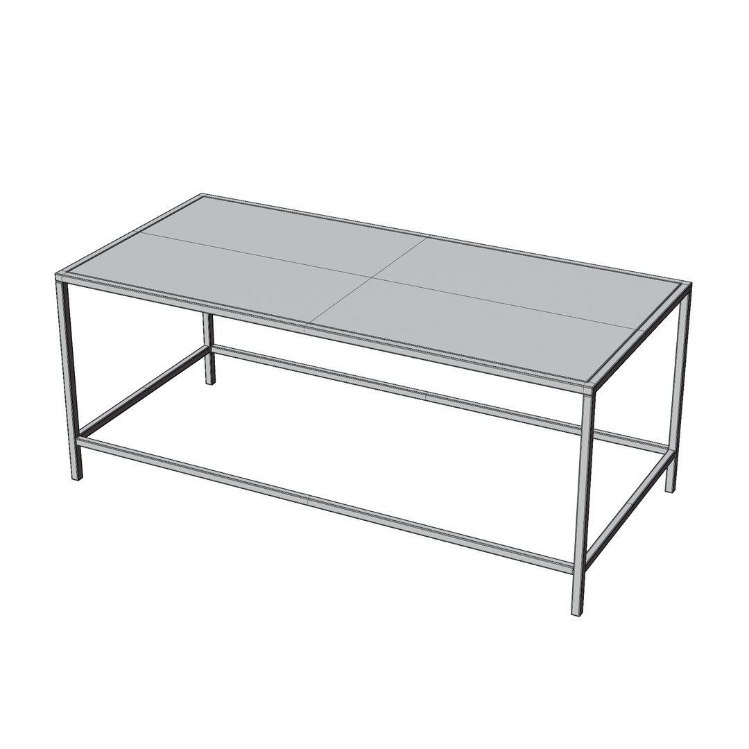 Rectangle Glass Table 3D Model - TurboSquid 2206863