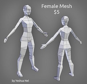 Low poly female model