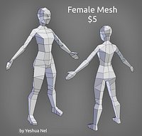 Low poly female model