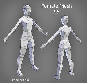 Low poly female model