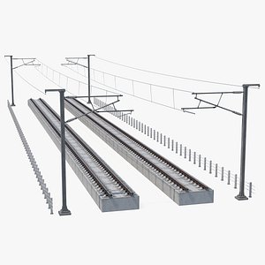 direct railway section rail 3D model