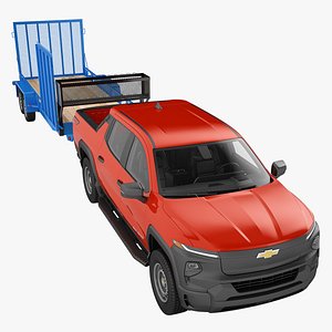 Chevrolet Silverado EV Work Truck 2024 with Landscape Pro Trailer 06