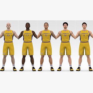 Basketball Players Yellow Team Collection