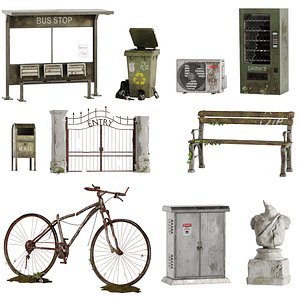 20 Post-Apocalyptic Urban Props 3D