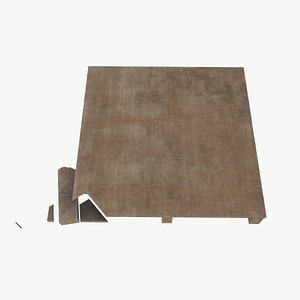 3D Damaged Wood Pallet model