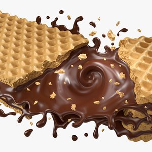 3D model Wafer Chocolate Splash 003