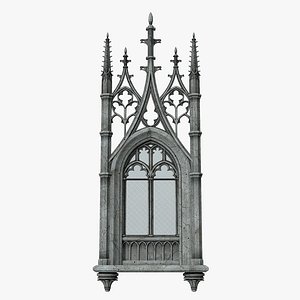 gothic window 03 3D model