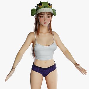 3D Cute Asian Woman PBR 8K High Details Rigged 2026