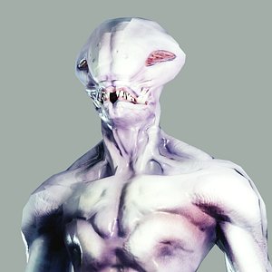 3D slimy alien model