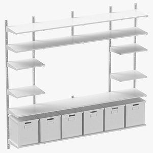 3D scandinavian shelving